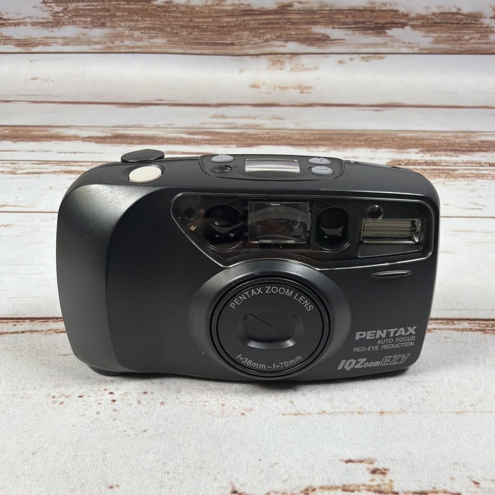 Pentax IQZoom EZY 35mm Point & Shoot Film Camera 38-70mm Zoom Black Vintage